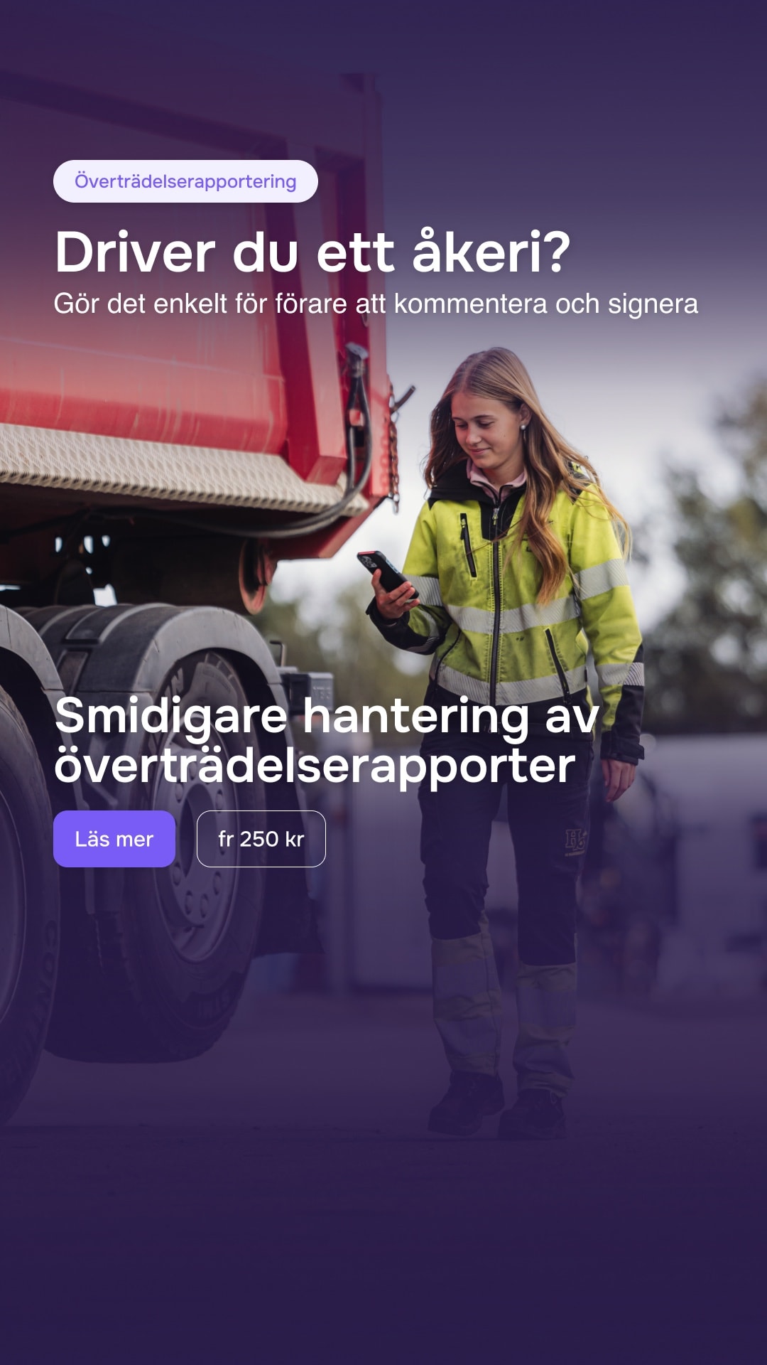 Story-annons: Överträdelserapportering