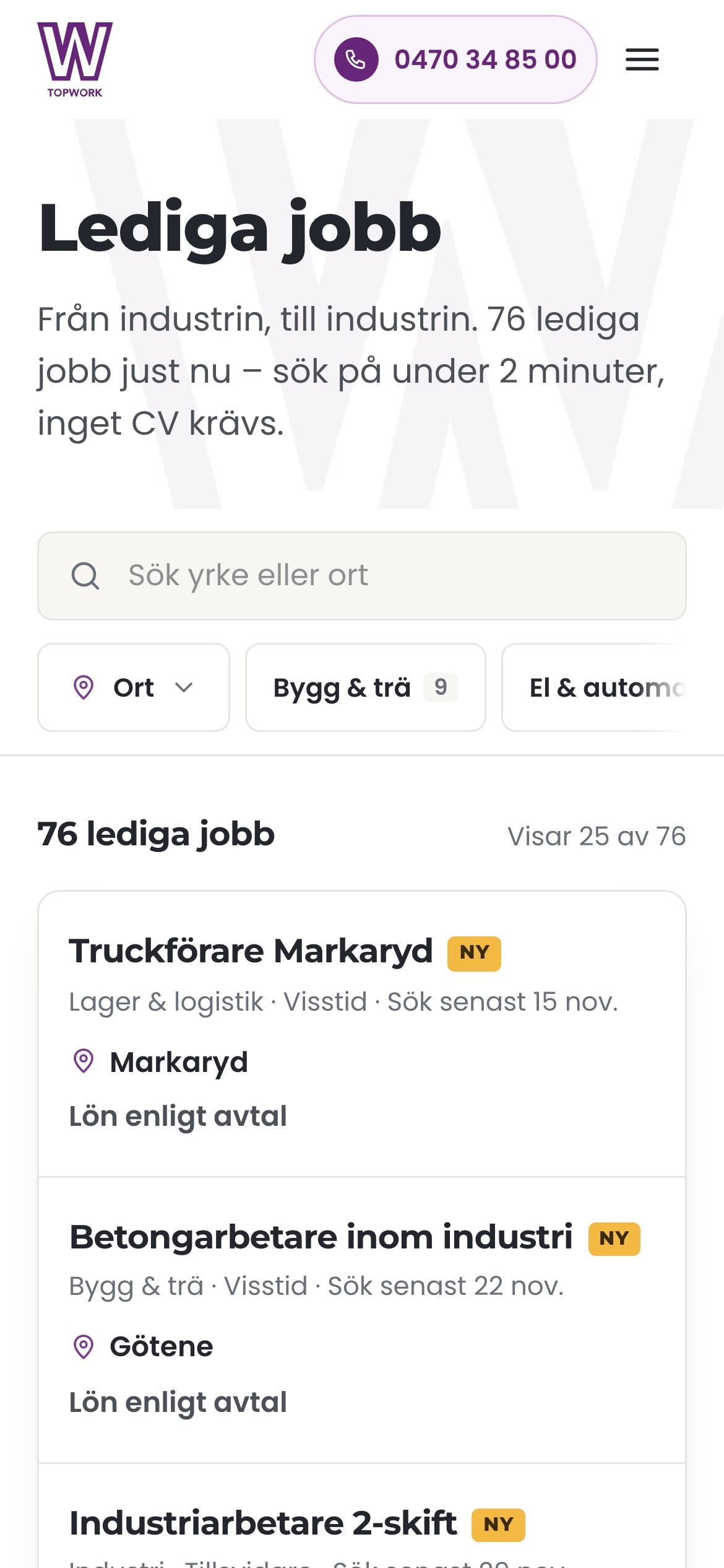 Lediga jobb på jobb.topwork.se i mobilen
